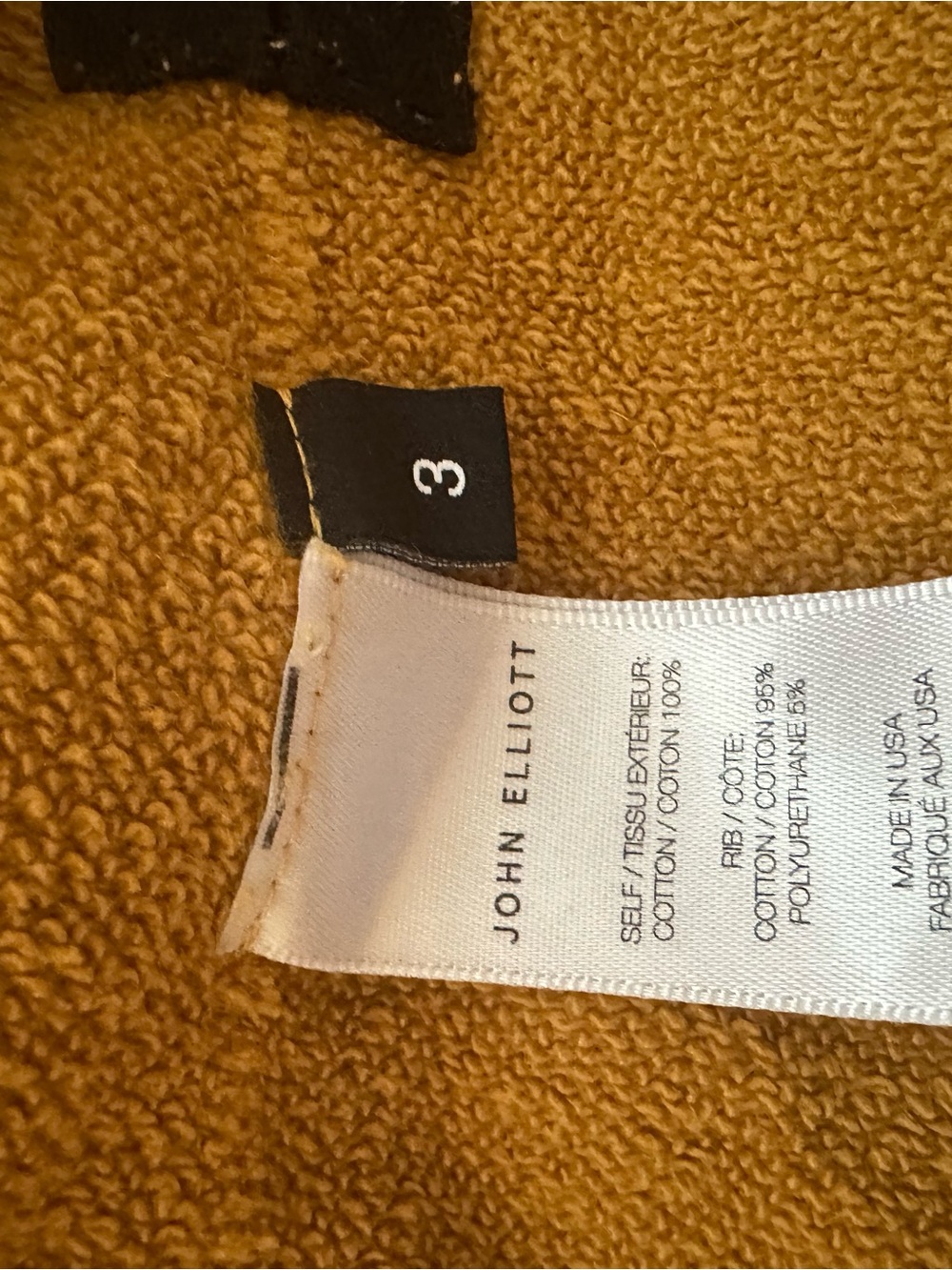 John Elliott Men's mustard Yellow villian Hoodie size 3 (large) - Picture 5 of 7